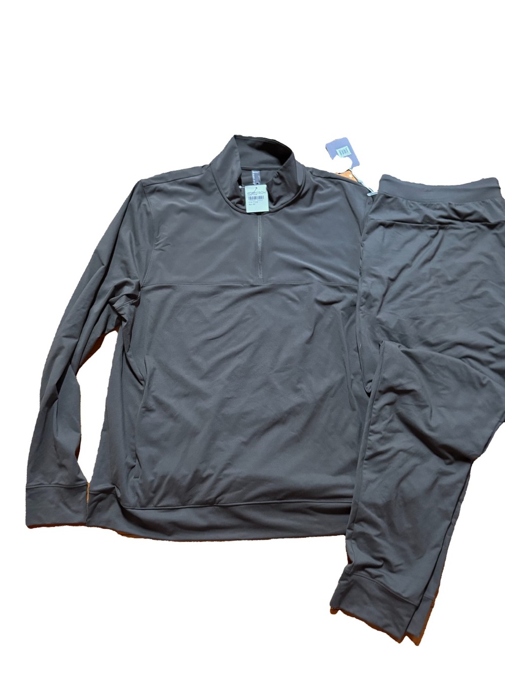 Zella Men's Half-Zip Performance Jacket and Pants Set -Army Green XL